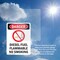 Signmission Diesel Fuel Flammable Danger Sign, Plastic, 7in W x 10in L, 2PK OS-2PACK-DS-P-710-V-1128 - alternate 2